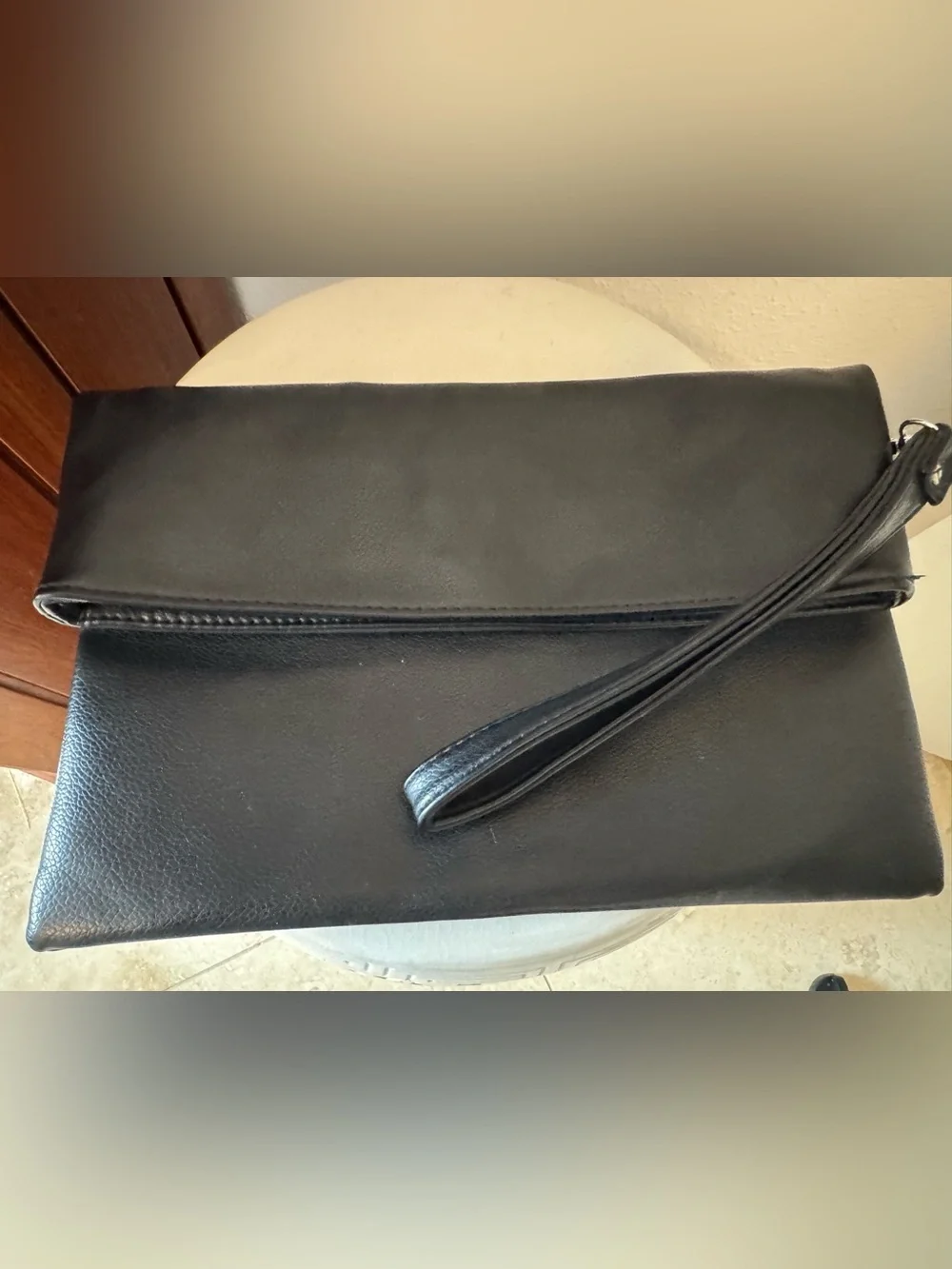Black Wristlet Clutch - Sleek Minimal Design